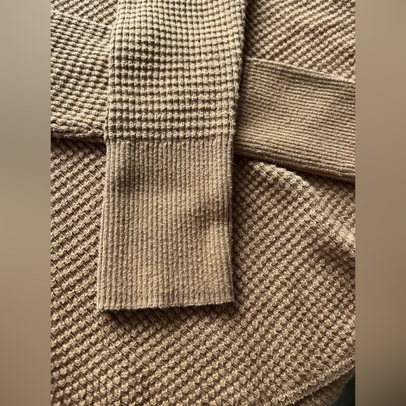 Mustard/Tan Kismet S Waffle Pattern Long Sleeve Sweater Pretty Fall Sweater - Picture 3 of 4